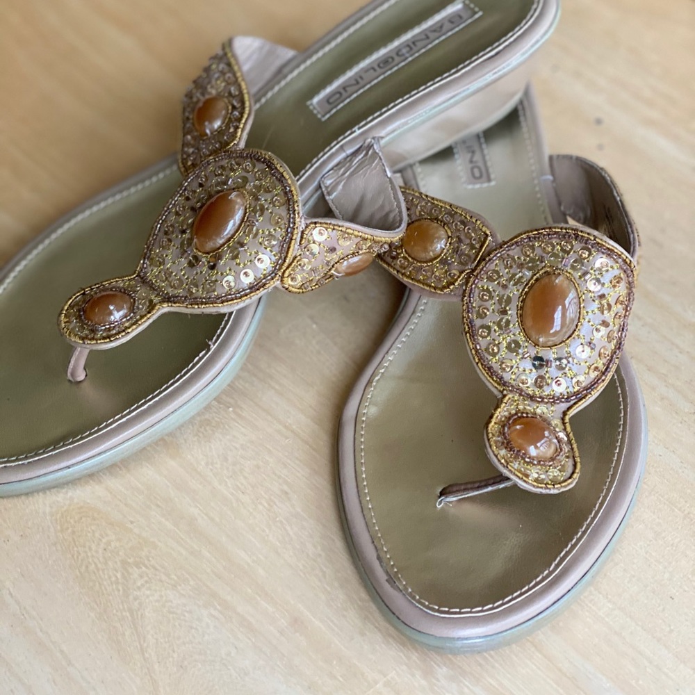 Gold jewel sandals